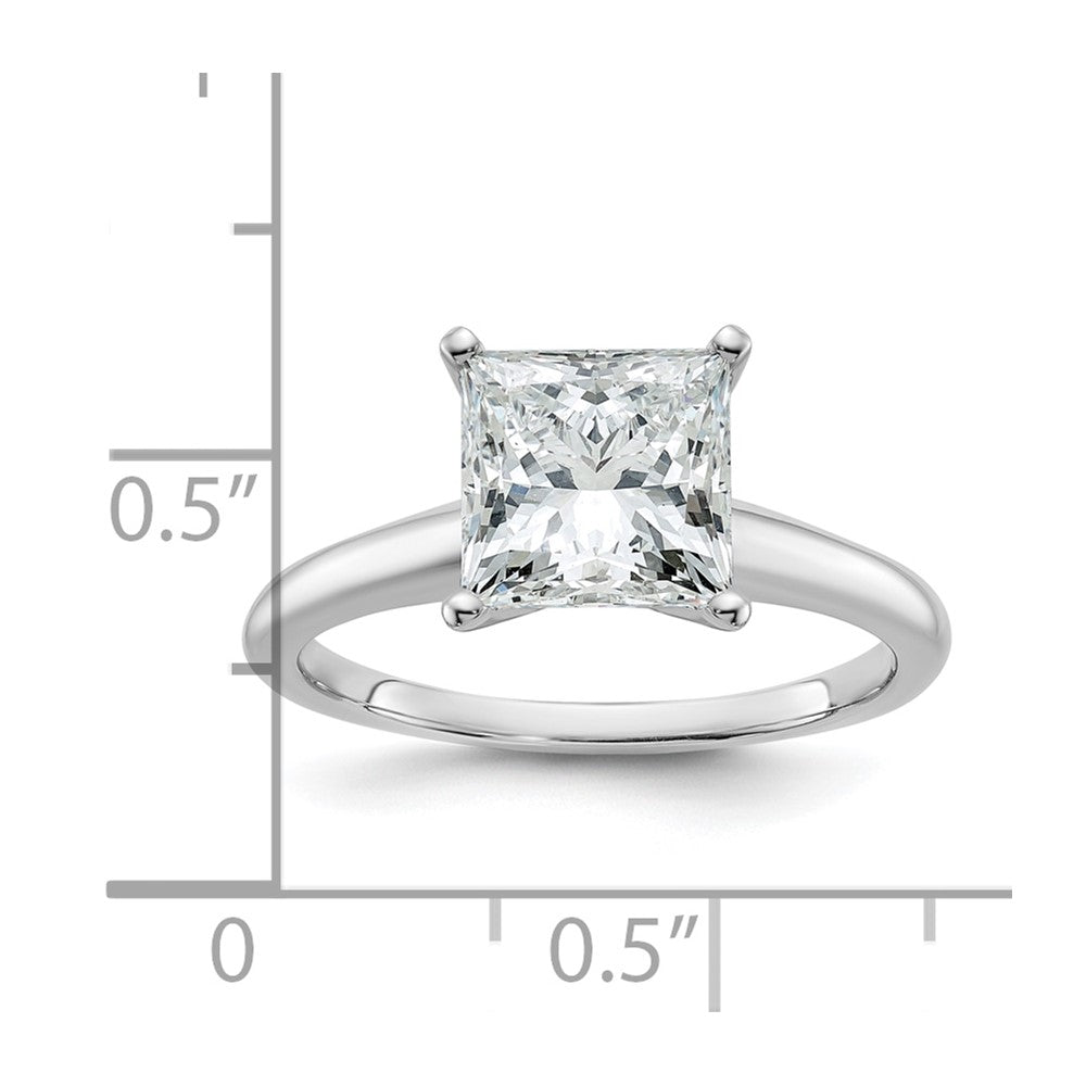 14k White Gold 2 1/2 Ct. Lab Grown Diamond VS/SI+ G+ Princess Solitare Engagement Ring