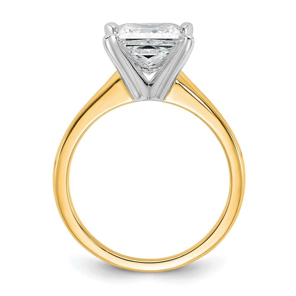 14k Two-tone 2 1/2 Ct. Lab Grown Diamond VS/SI+ G+ Princess Solitare Engagement Ring