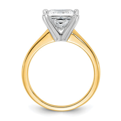 14k Two-tone 2 1/2 Ct. Lab Grown Diamond VS/SI+ G+ Princess Solitare Engagement Ring