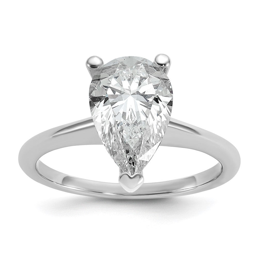 14k White Gold 2 1/2 Ct. Lab Grown Diamond VS/SI+ G+ Pear Solitare Engagement Ring