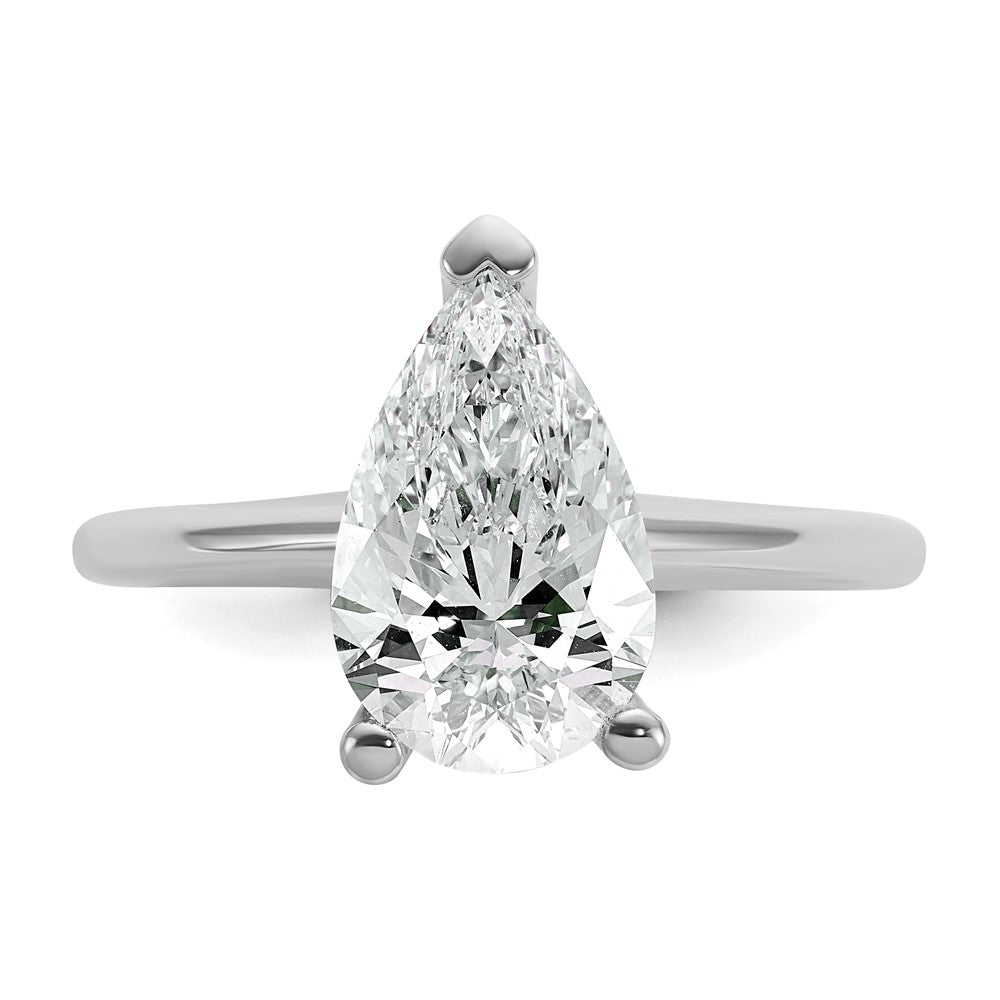 14k White Gold 2 1/2 Ct. Lab Grown Diamond VS/SI+ G+ Pear Solitare Engagement Ring