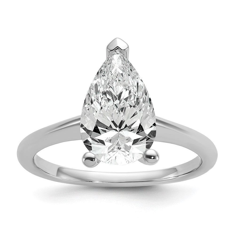 14k White Gold 2 1/2 Ct. Lab Grown Diamond VS/SI+ G+ Pear Solitare Engagement Ring