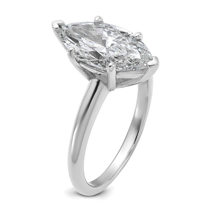 14k White Gold  3 Ct. Certified Lab Grown Diamond VS/SI+ G+ Marquise Solitaire Engagement Ring