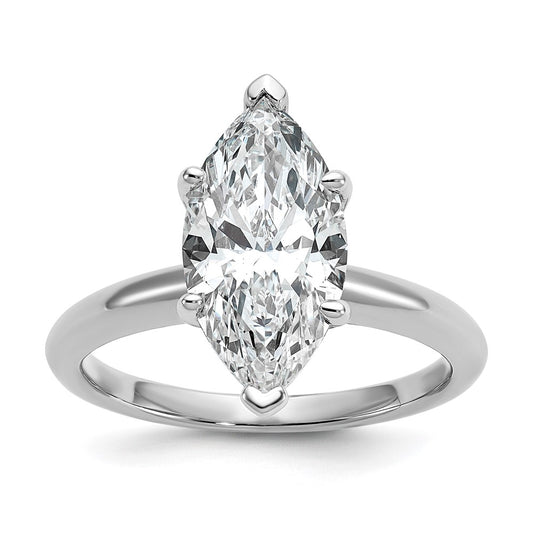 14k White Gold  3 Ct. Certified Lab Grown Diamond VS/SI+ G+ Marquise Solitaire Engagement Ring
