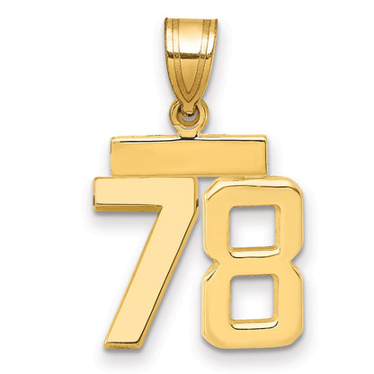 10K Yellow Gold Small Polished Number 78 Charm (10SP78) – Goldia.com.au