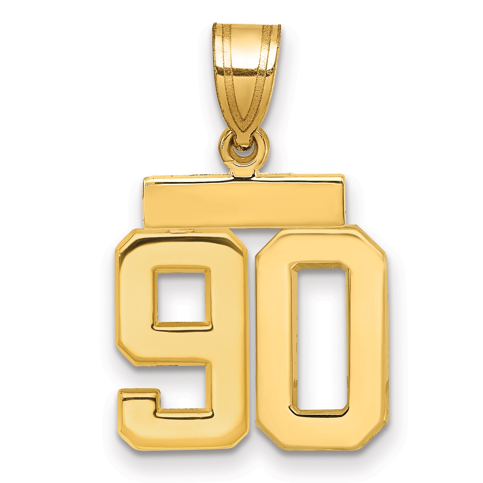 10K Yellow Gold Small Polished Number 90 Charm (10SP90) – Goldia.com.au