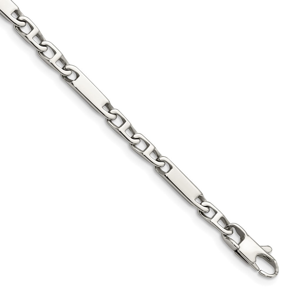 Stainless Steel Chisel Polished 8 Inch Fancy Link Bracelet
