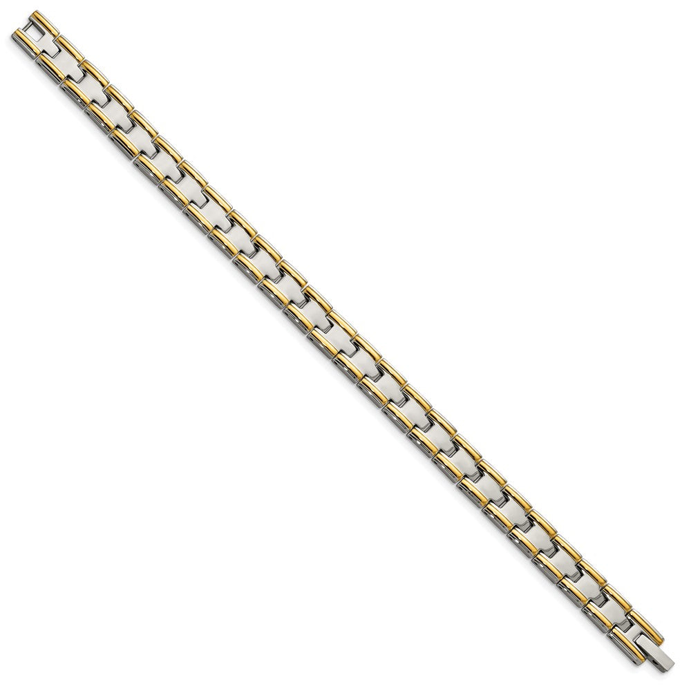 Stainless Steel Chisel Polished Yellow Ip-Plated 8.5 Inch Link Bracelet