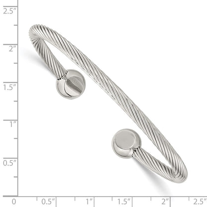 Stainless Steel Chisel Polished Cuff Bangle