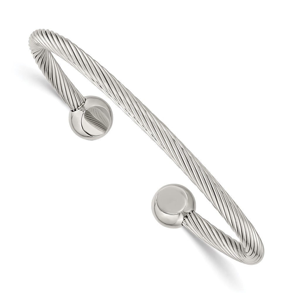 Stainless Steel Chisel Polished Cuff Bangle