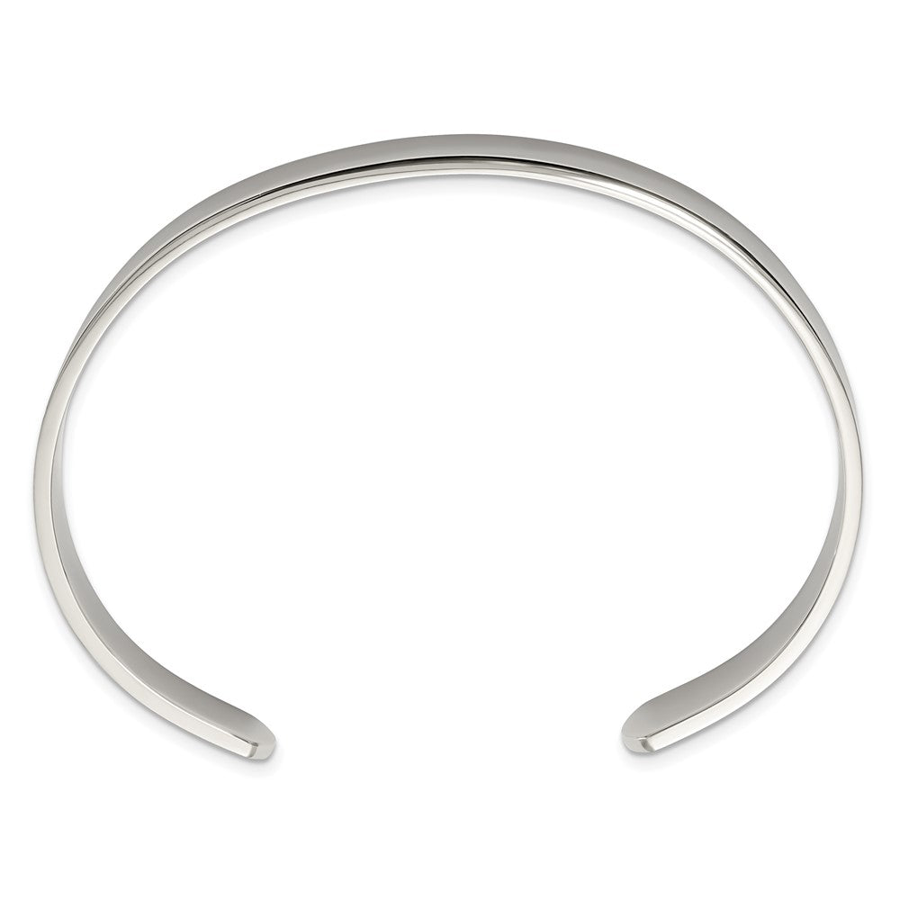 Stainless Steel Chisel Polished 9mm Cuff Bangle