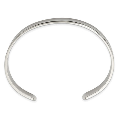 Stainless Steel Chisel Polished 9mm Cuff Bangle