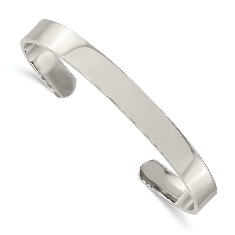 Stainless Steel Chisel Polished 9mm Cuff Bangle