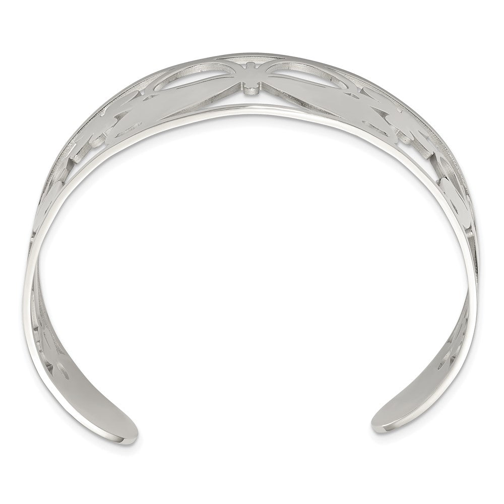 Stainless Steel Chisel Polished Butterfly Cuff Bangle