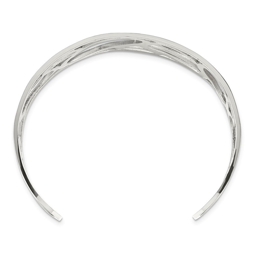 Stainless Steel Chisel Polished Ovals Cuff Bangle