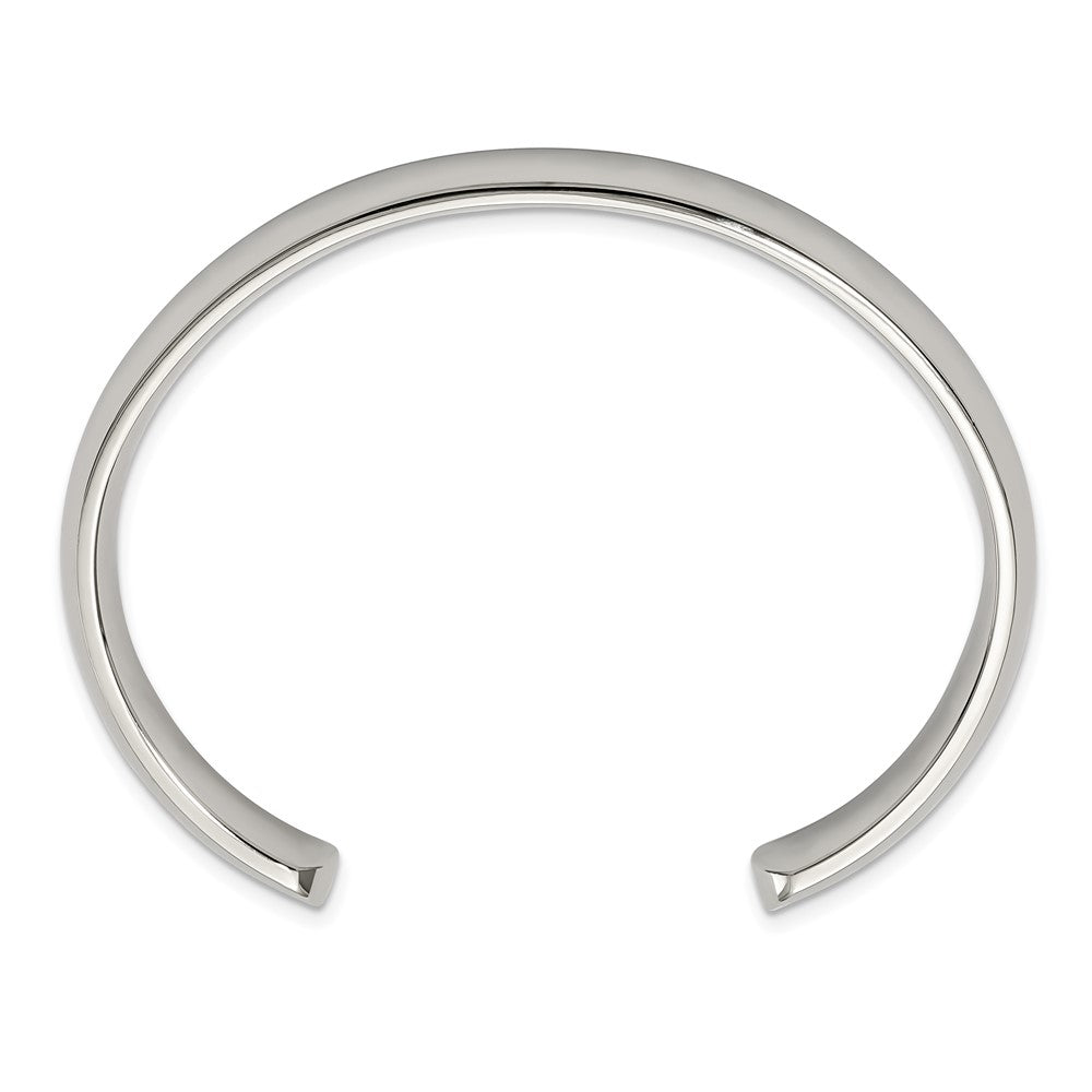 Stainless Steel Chisel Polished 10mm Cuff Bangle