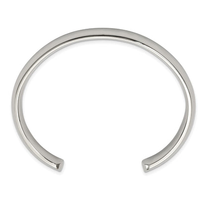 Stainless Steel Chisel Polished 10mm Cuff Bangle