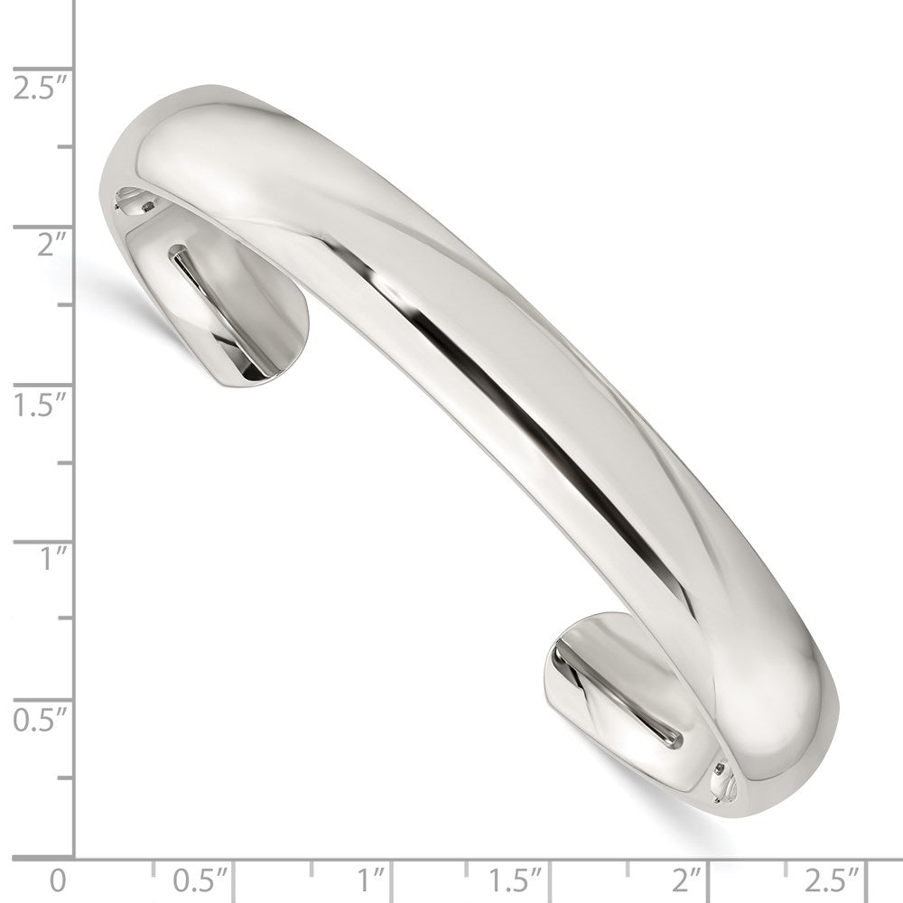 Stainless Steel Chisel Polished 10mm Cuff Bangle
