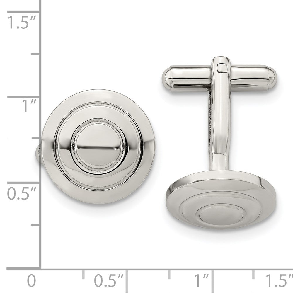 Stainless Steel Chisel Polished Cufflinks