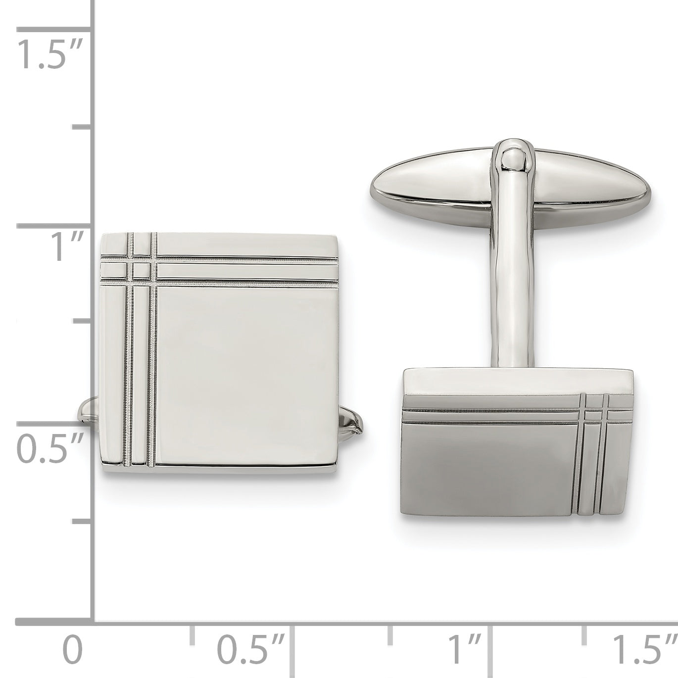 Stainless Steel Chisel Polished Square Cufflinks