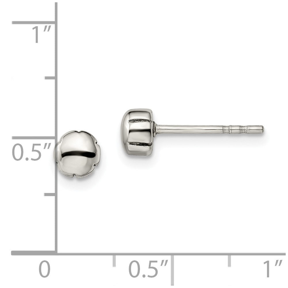 Stainless Steel Chisel Polished Post Earrings