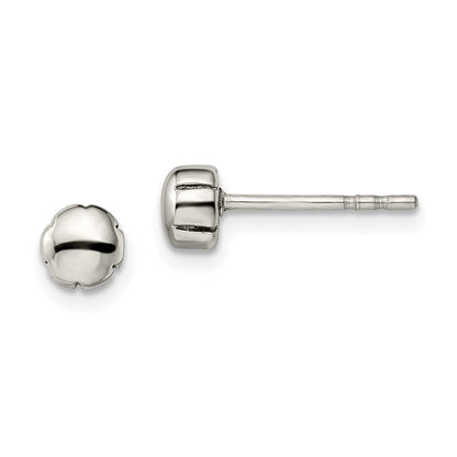 Stainless Steel Chisel Polished Post Earrings
