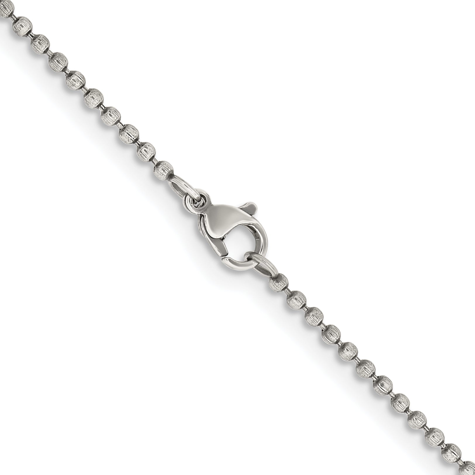 Stainless Steel Chisel Antiqued 2mm 30 Inch Beaded Ball Chain Necklace