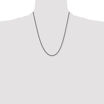 Stainless Steel Chisel Polished Black Ip-Plated 2.25mm Round Curb Chain Necklace