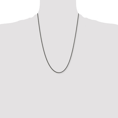 Stainless Steel Chisel Polished Black Ip-Plated 2.25mm Round Curb Chain Necklace