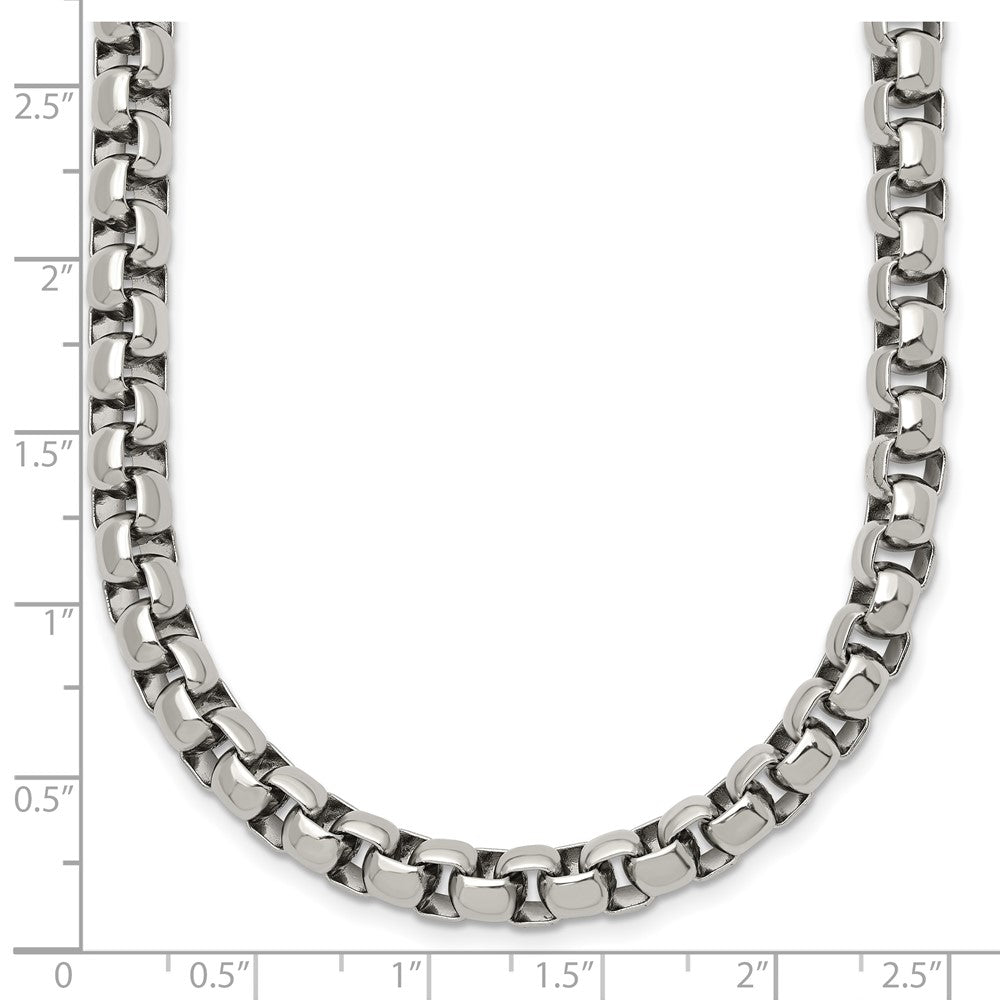 Stainless Steel Rounded Box Chain Necklace | Goldia