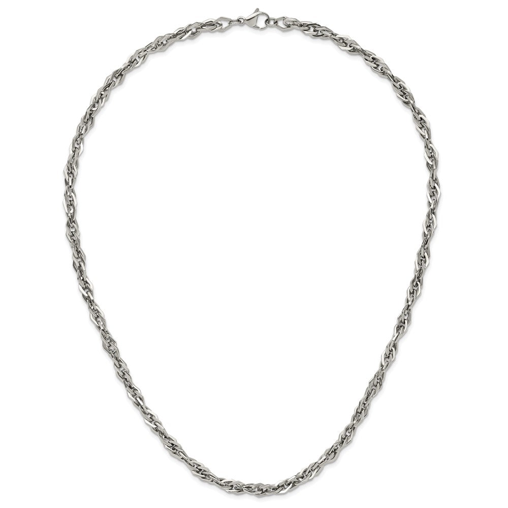 Stainless Steel Chisel Polished 24 Inch Necklace