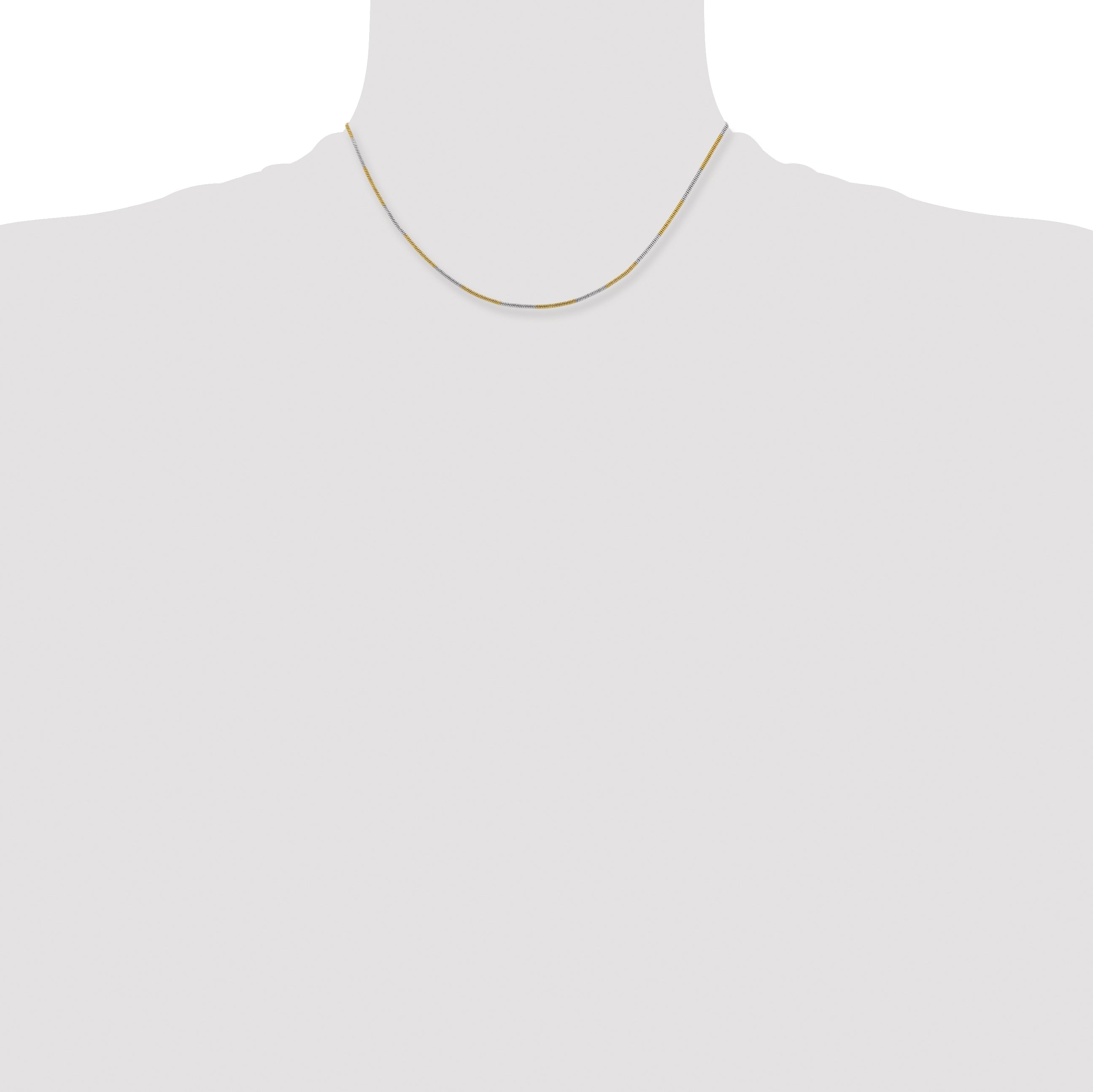 Brass/White Chisel Two-Tone Brass 1.00mm 16 Inch Snake Chain Necklace