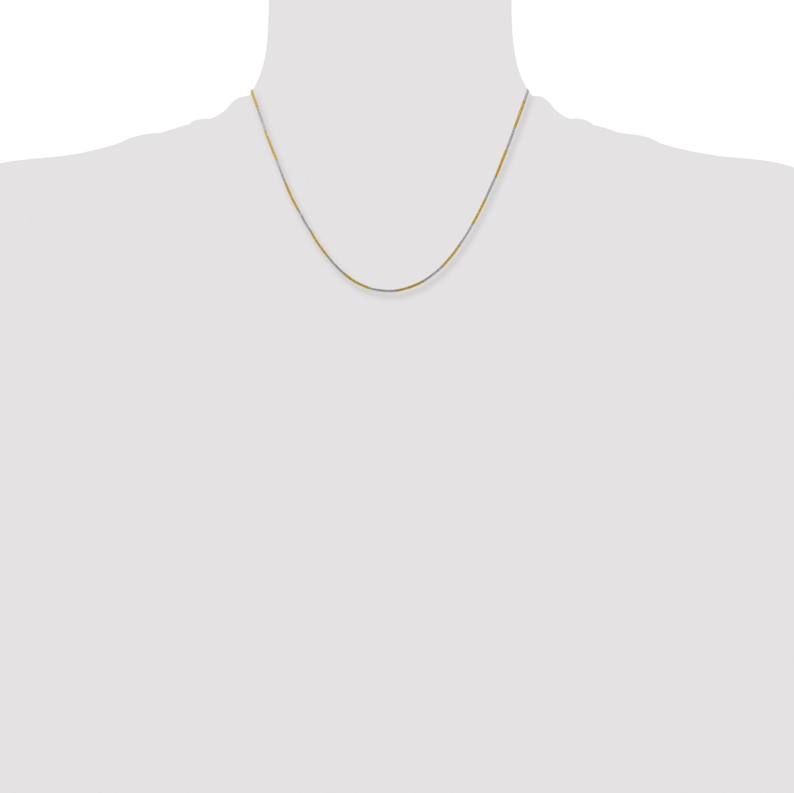 Brass/White Chisel Two-Tone Brass 1.00mm 18 Inch Snake Chain Necklace