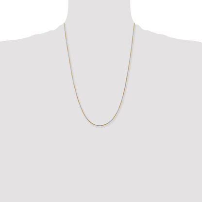 Brass/White Chisel Two-Tone Brass 1.00mm 24 Inch Snake Chain Necklace