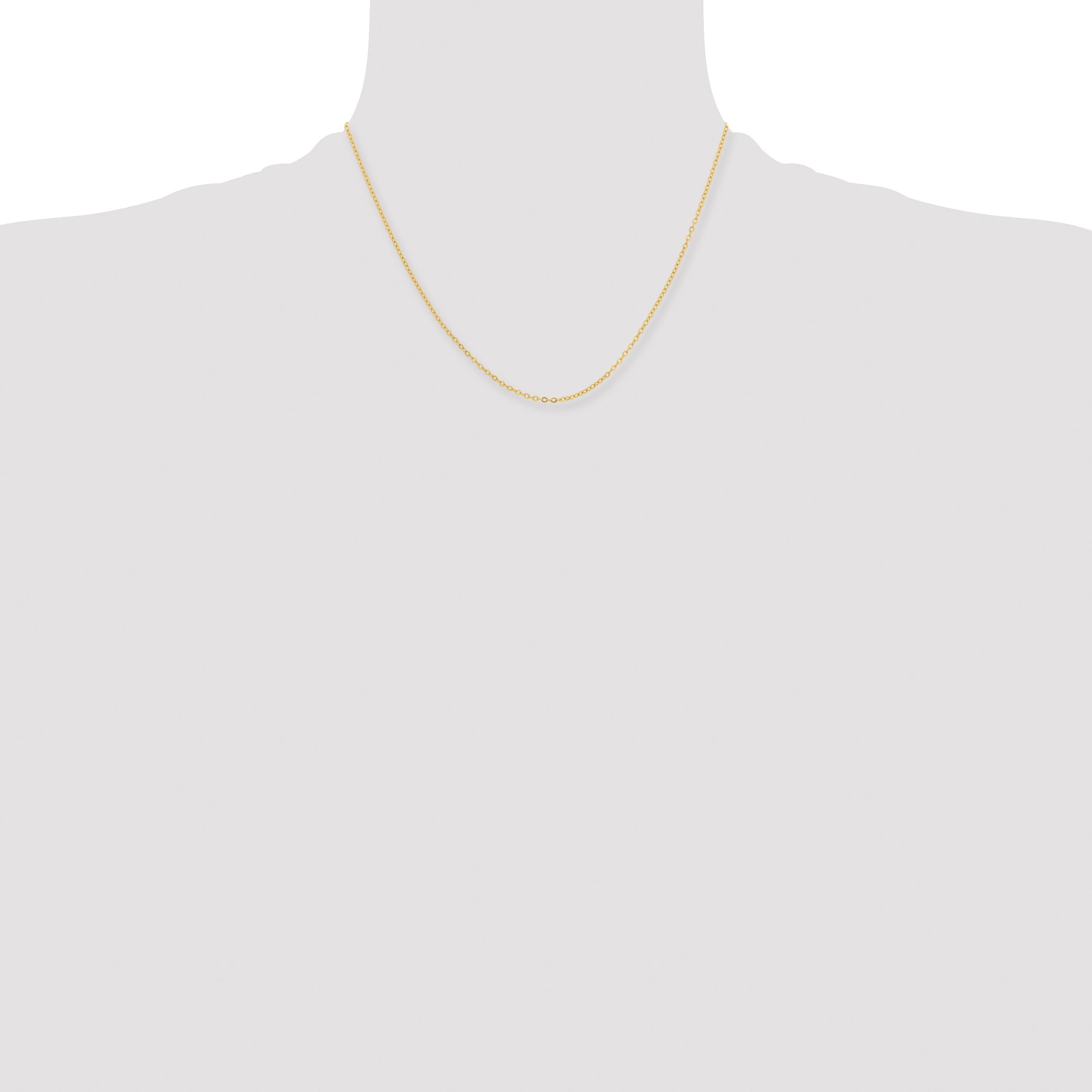 Brass/White Chisel Gold-Tone Brass 1.70mm Plated 18 Inch Rolo Chain Necklace