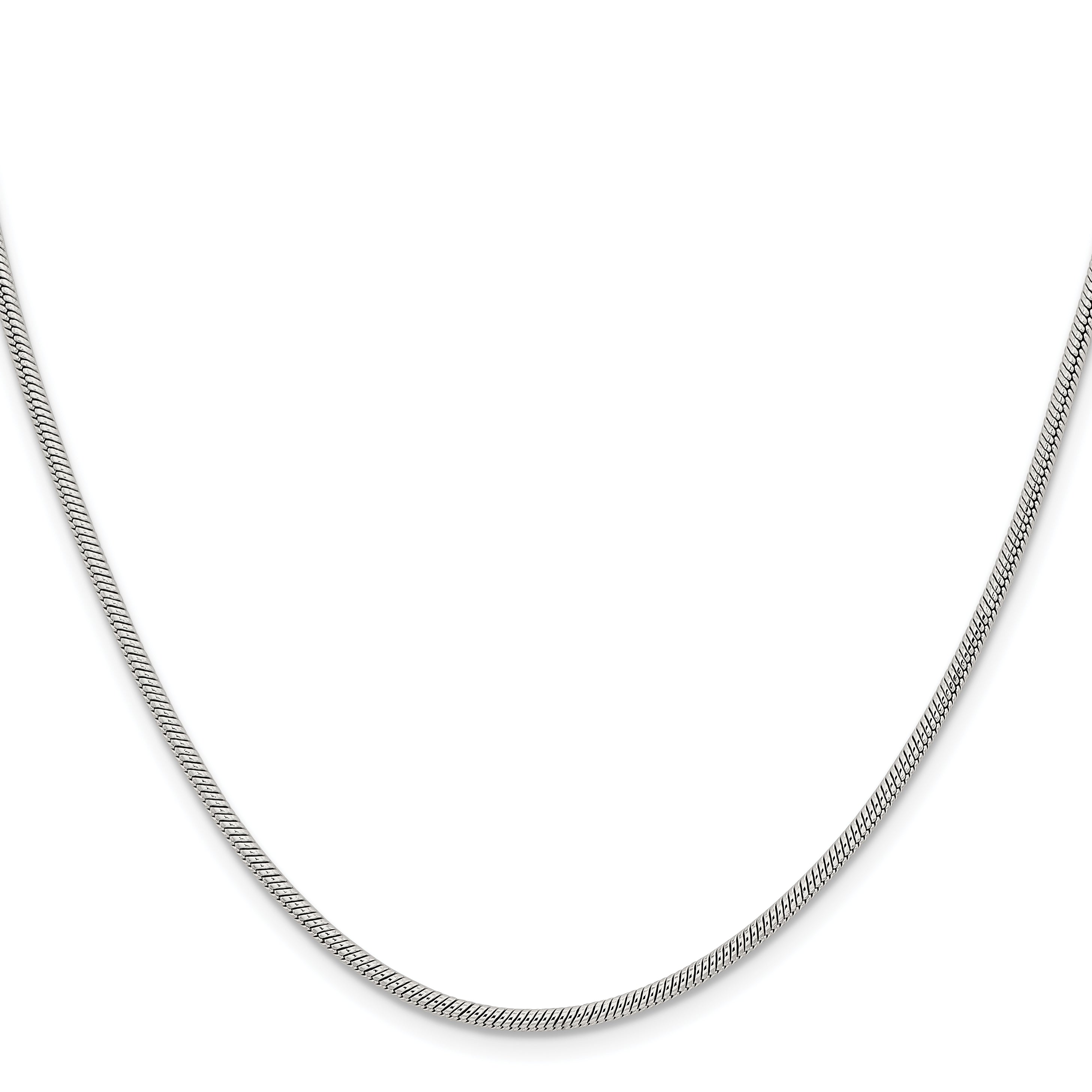 Stainless Steel Chisel Polished 2mm 18 Inch Snake Chain Necklace
