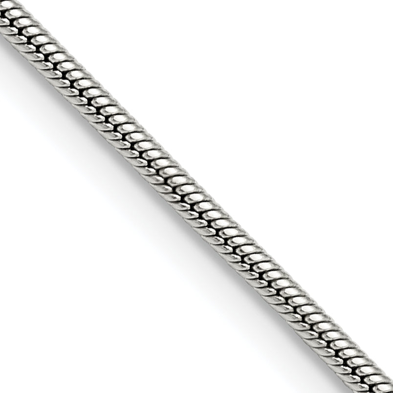 Stainless Steel Chisel Polished 2mm 18 Inch Snake Chain Necklace