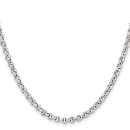 Stainless Steel Chisel Polished 3.9mm 18 Inch Rolo Chain Necklace