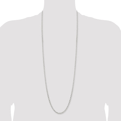 Stainless Steel Chisel Polished 4.6mm 36 Inch Rolo Chain Necklace
