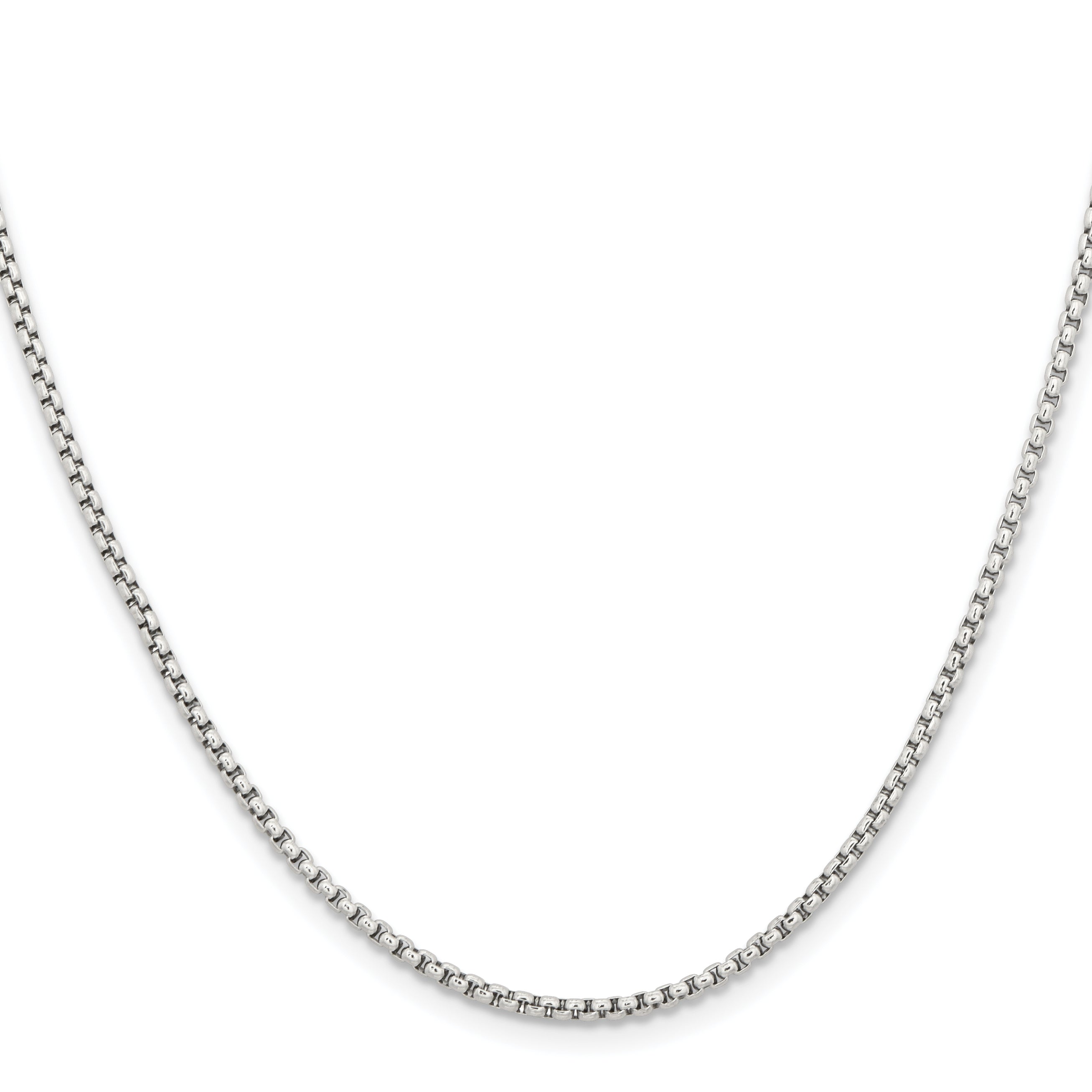 Stainless Steel Chisel Polished 2.2mm 18 Inch Rounded Box Chain ...