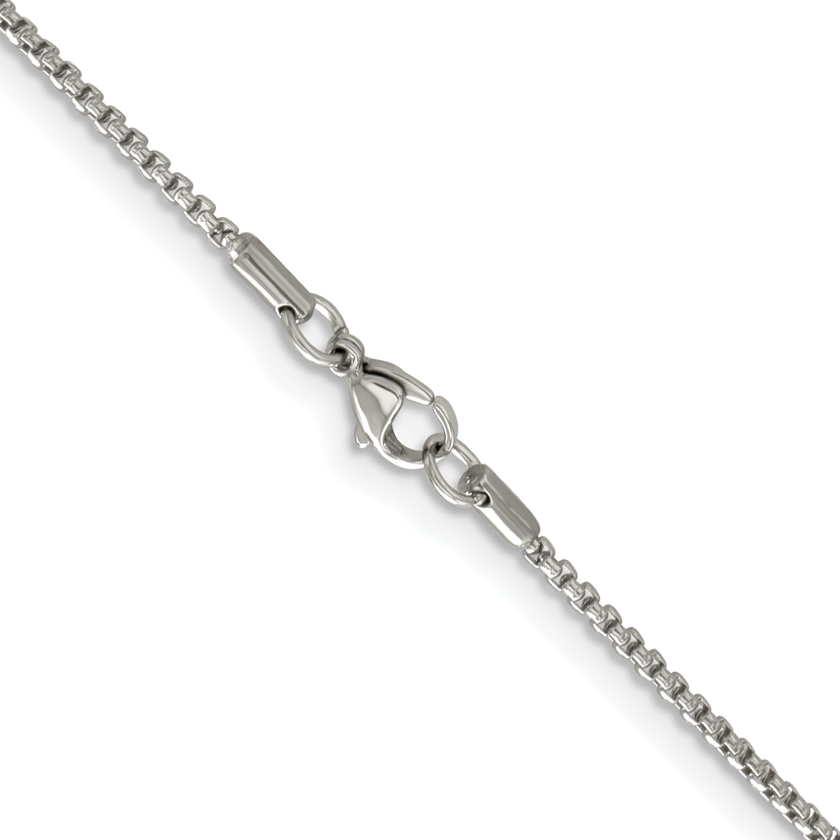 Stainless Steel Chisel Polished 2.2mm 18 Inch Rounded Box Chain ...