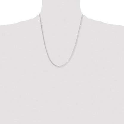 Stainless Steel Chisel Polished 2mm 22 Inch Box Chain Necklace