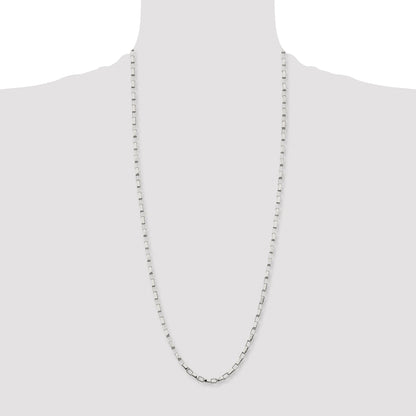 Stainless Steel Chisel Polished 4.8mm 30 Inch Square Link Chain Necklace