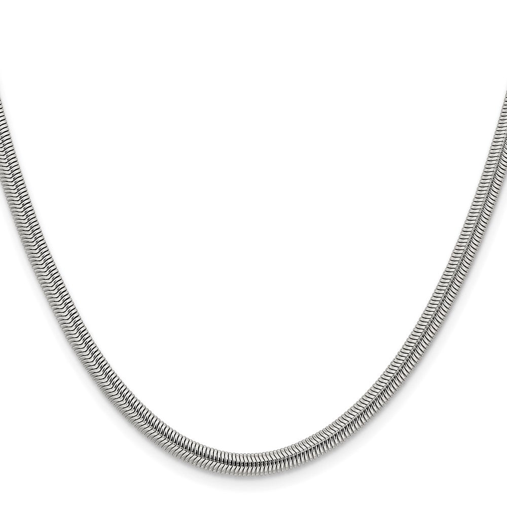 Stainless Steel Chisel Polished 4.2mm 20 Inch Flat Snake Chain Necklace