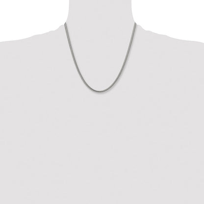 Stainless Steel Chisel Polished 4.2mm 20 Inch Flat Snake Chain Necklace