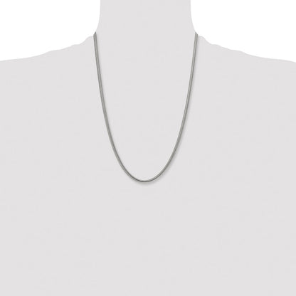 Stainless Steel Chisel Polished 4.2mm 24 Inch Flat Snake Chain Necklace