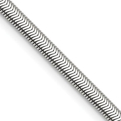 Stainless Steel Chisel Polished 4.2mm 20 Inch Flat Snake Chain Necklace