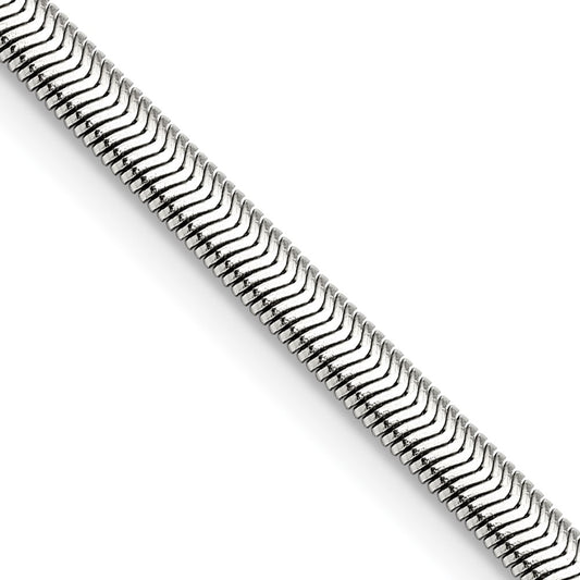 Stainless Steel Chisel Polished 4.2mm 30 Inch Flat Snake Chain Necklace