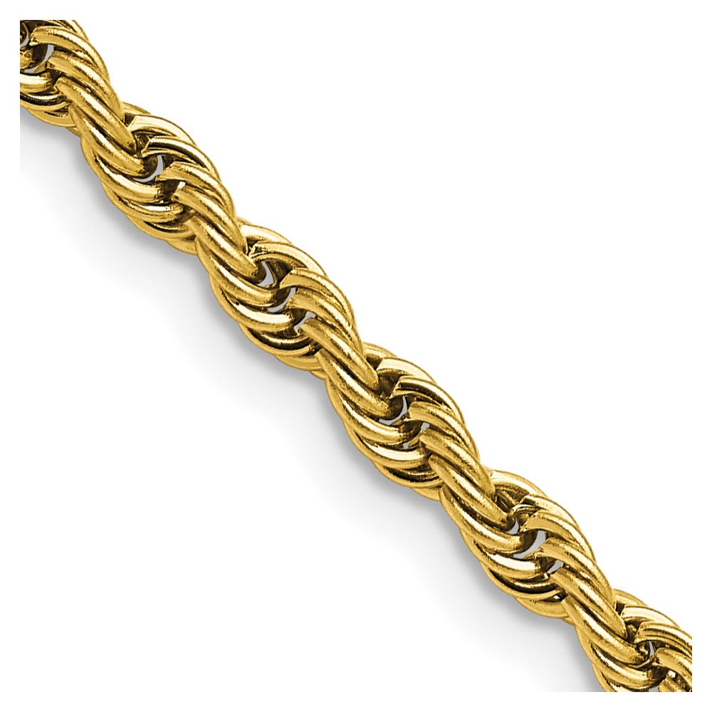 Stainless Steel Chisel Polished Yellow Ip-Plated 4mm 18 Inch Rope Chain ...