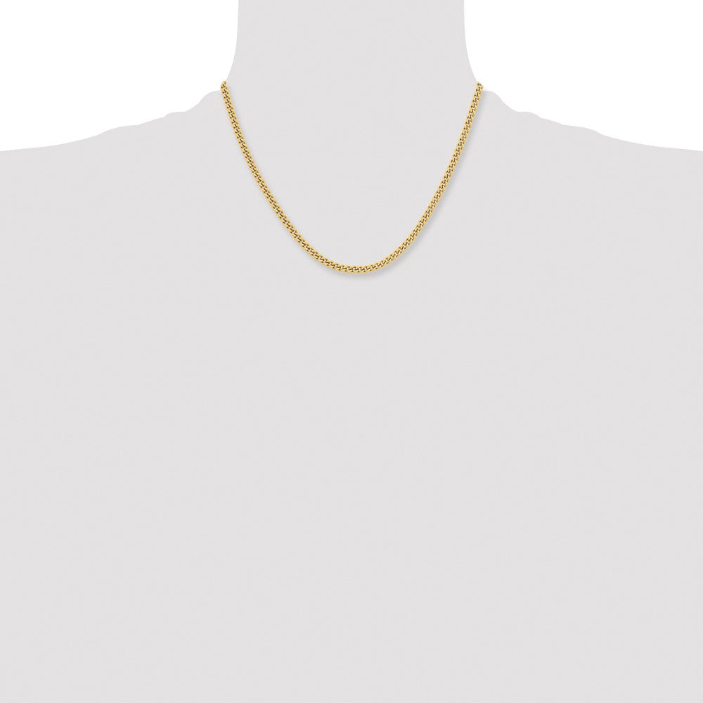 Stainless Steel Chisel Polished Yellow Ip-Plated 4mm 18 Inch Round Curb Chain Necklace